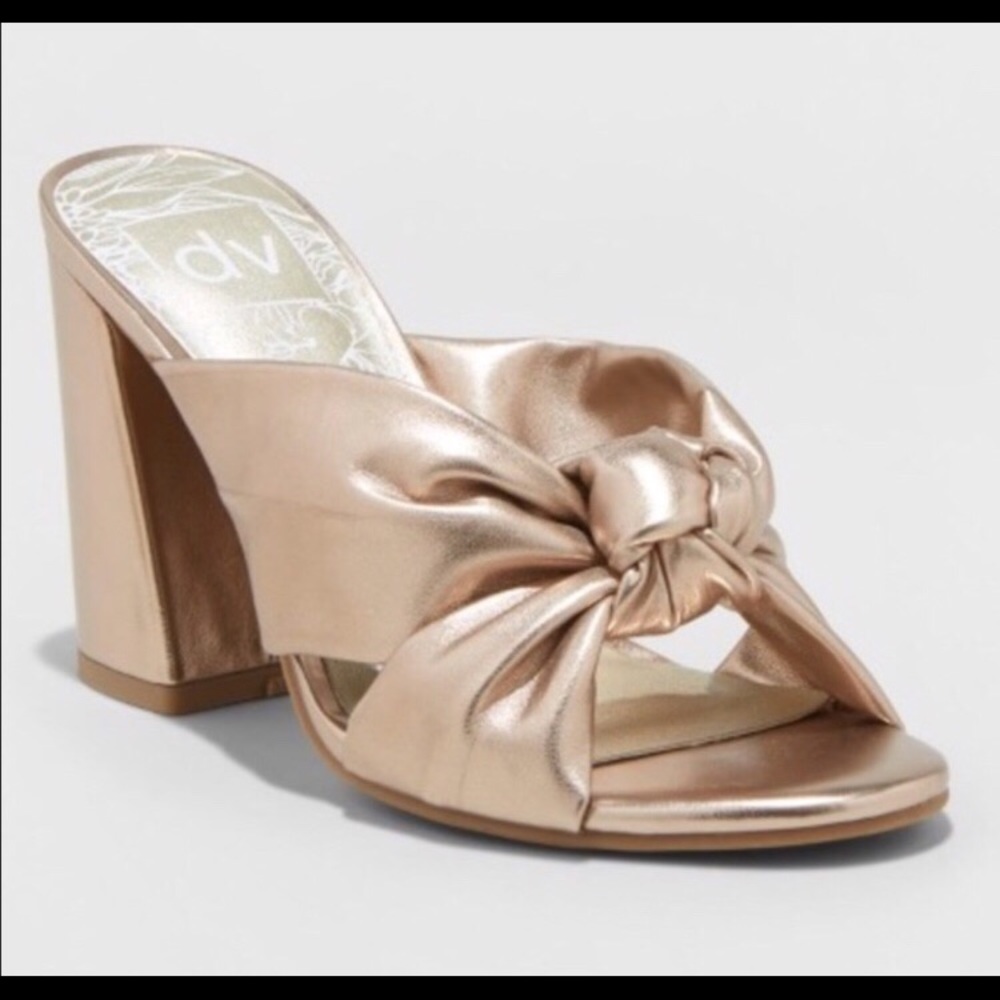 DV Dolce Vita Hyde Gold Knotted Heels NWT
